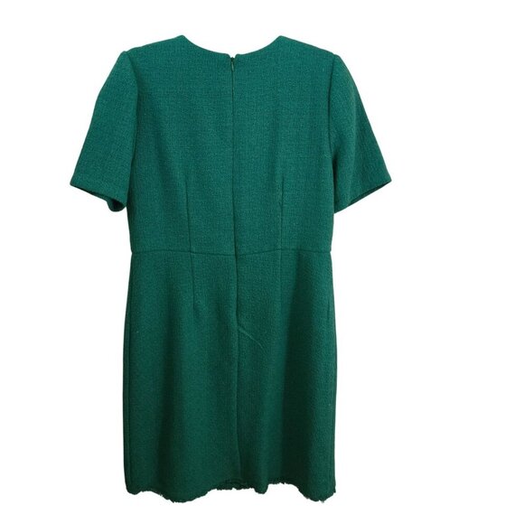 Nanette Lepore Faux Pearl Tweed Sheath Dress Kelly Green Fully Lined Size 12 - Picture 3 of 9